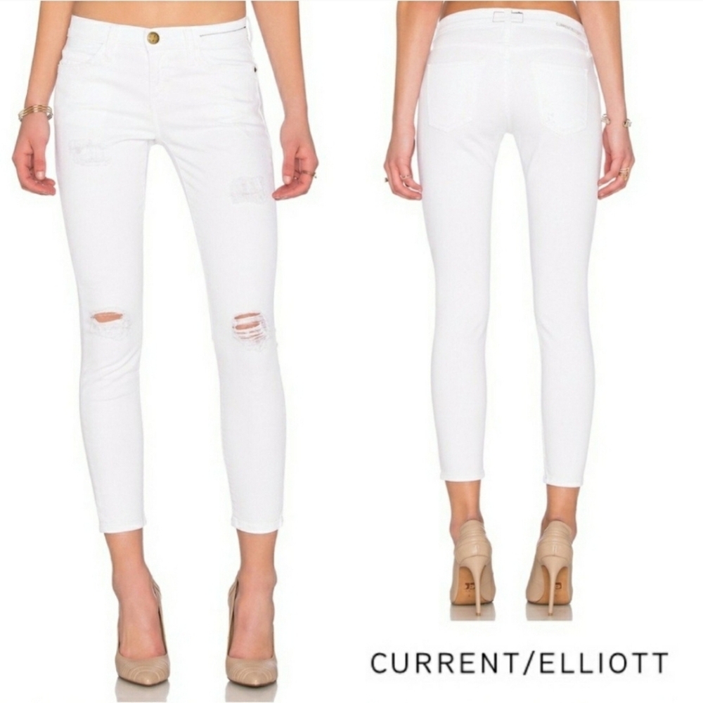 Current Elliott High Waist Stiletto 2 Year Destroy Jeans